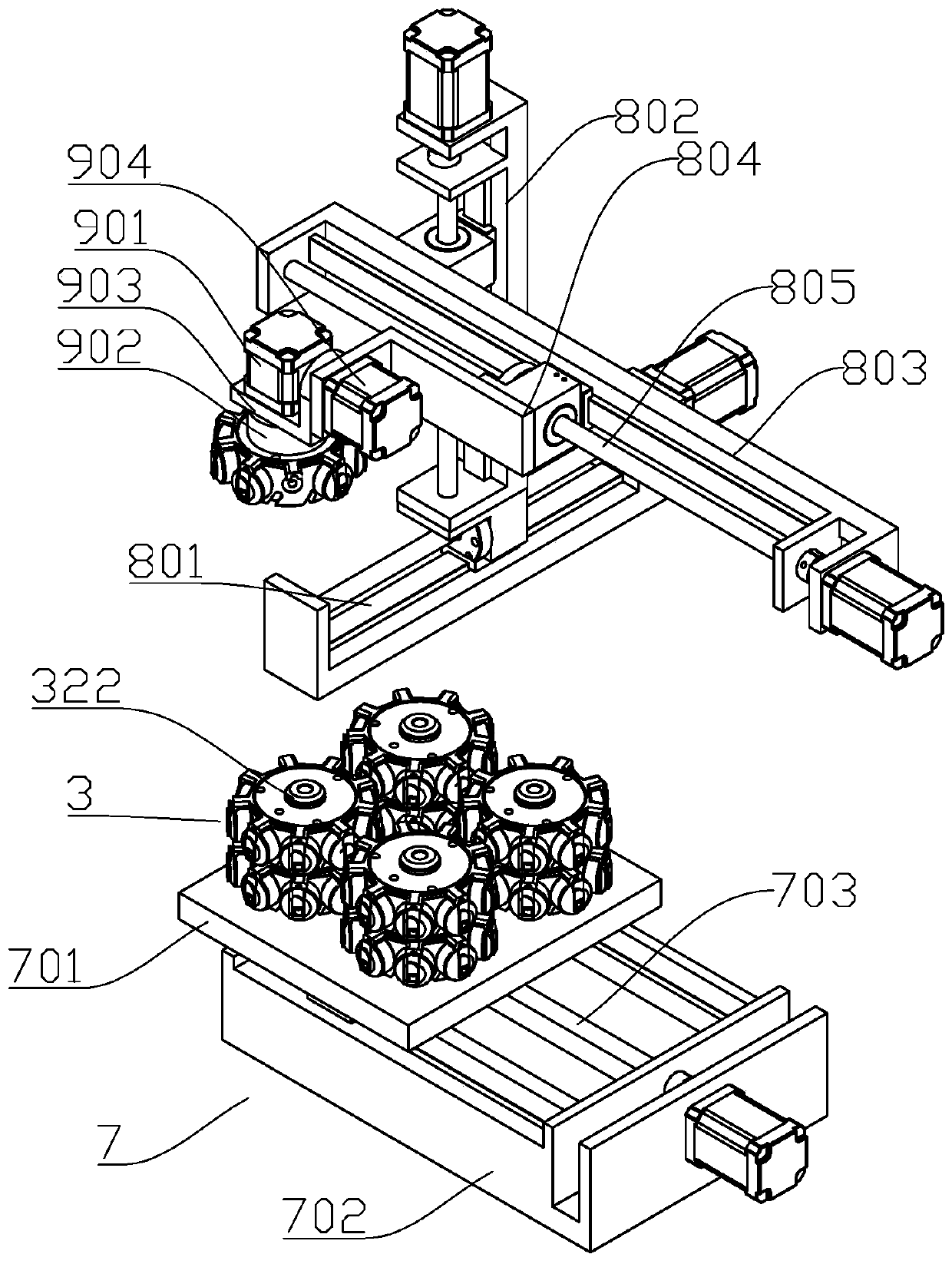 Full-automatic-feeding multi-station embroidery machine bottom thread changing system and method