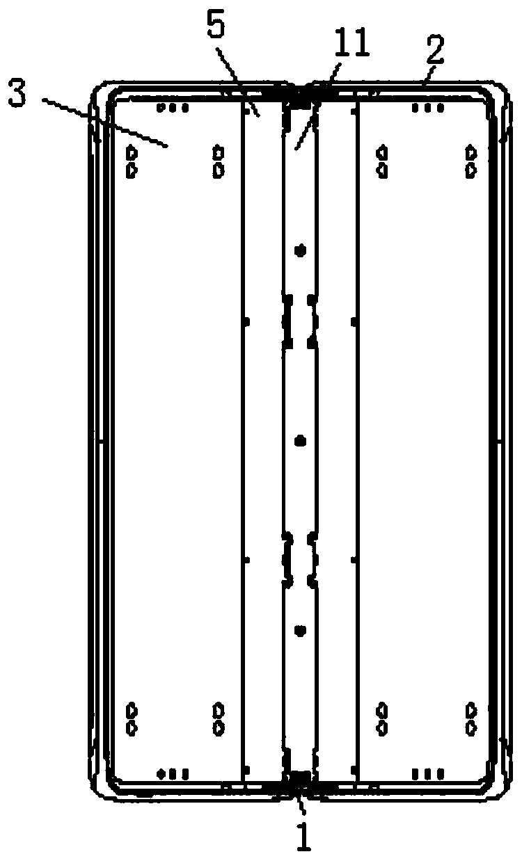 Three section type folding hinge for flexible screen and moving equipment of folding hinge