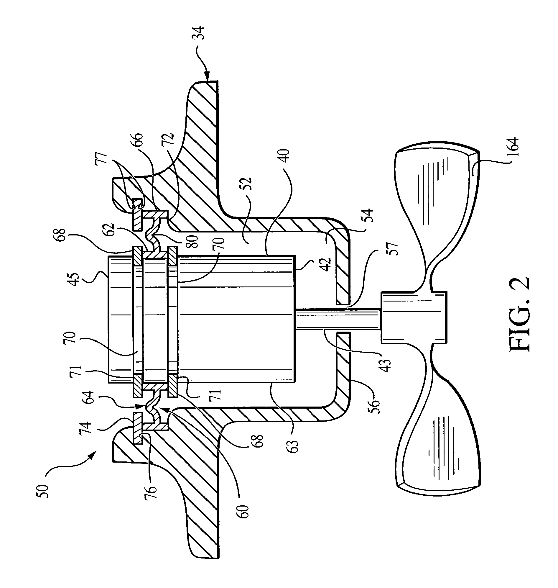 Fan motor suspension mount for a combustion-powered tool