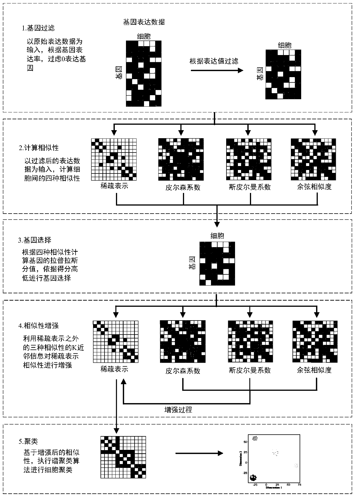 Cell type identification method based on similarity learning and enhancement thereof