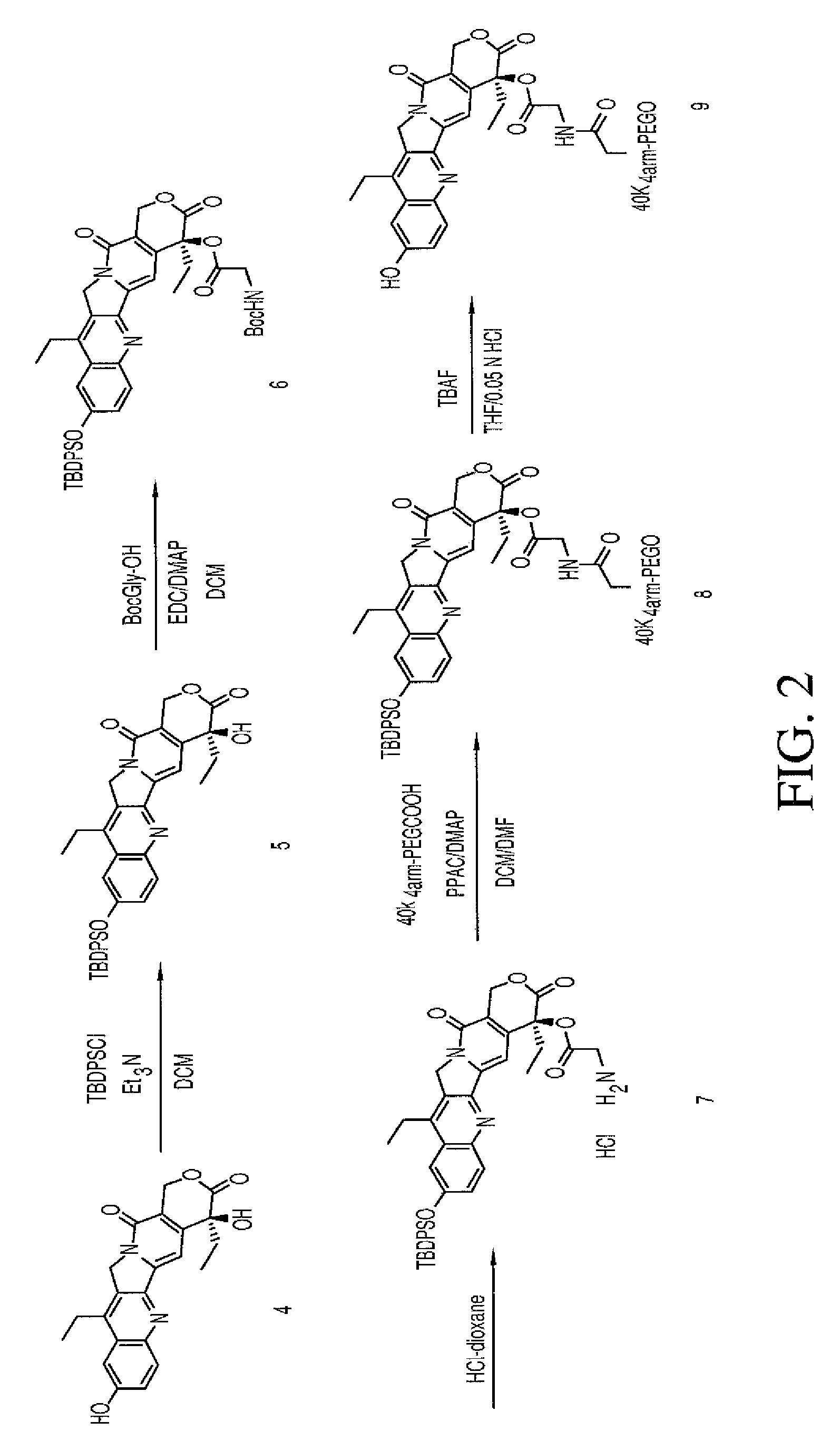 Treatment of non-hodgkin's lymphomas with multi-arm polymeric conjugates of 7-ethyl-10-hydroxycamtothecin