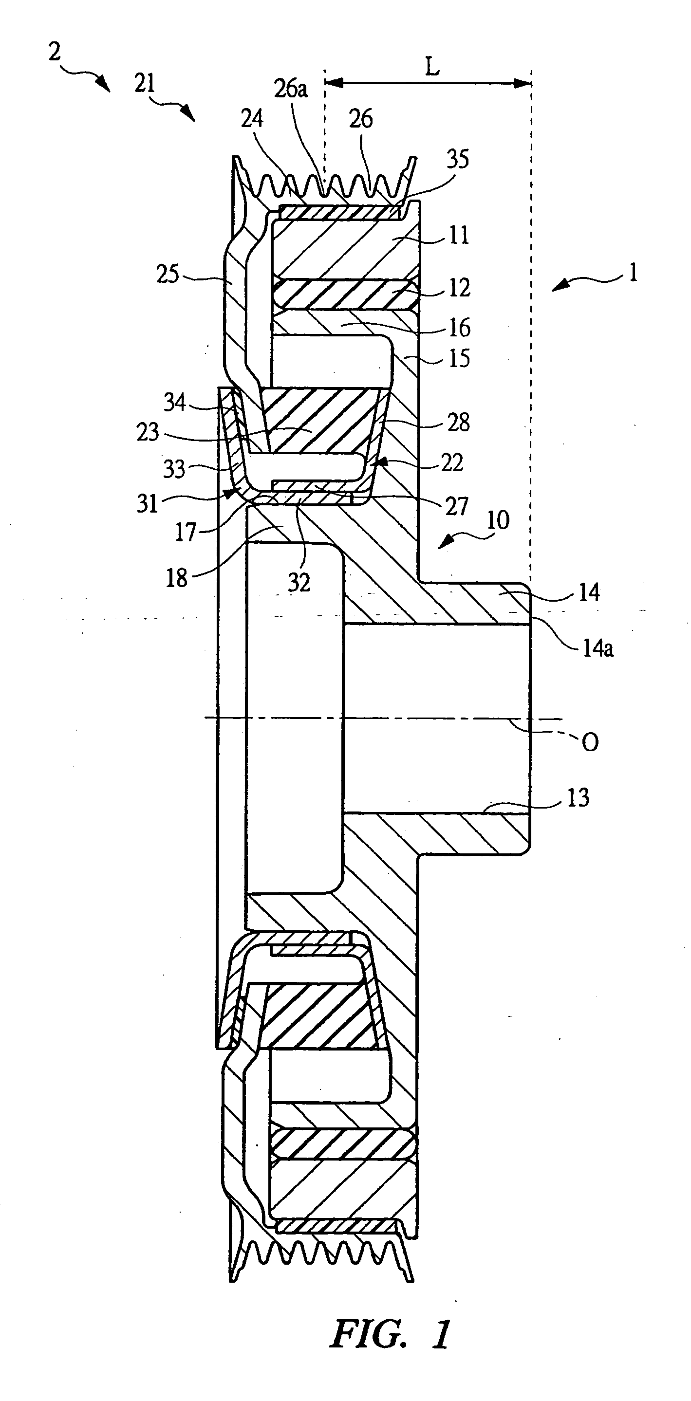 Isolation damper pulley and method of producing the same