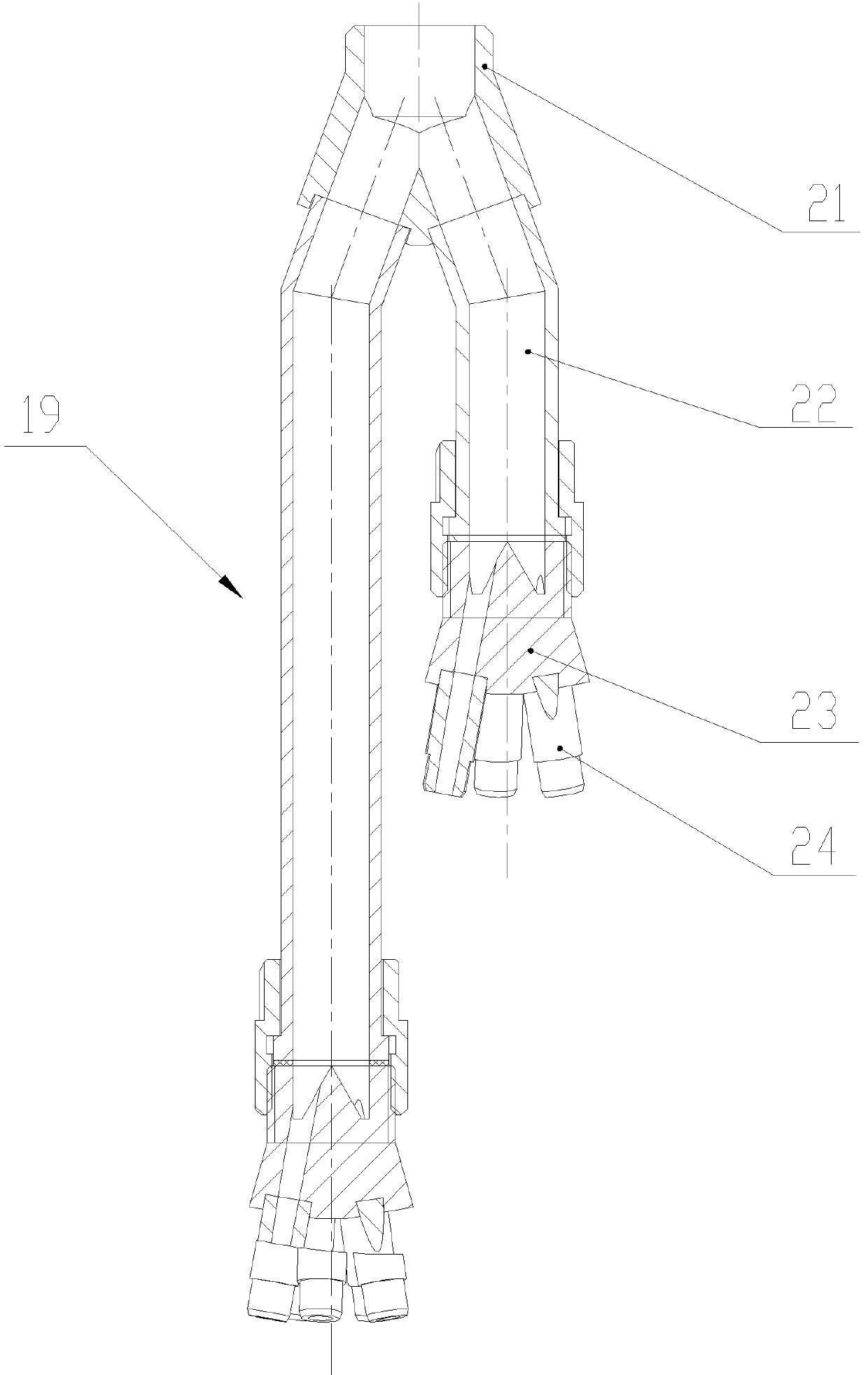 Steel pipe inner wall washing gun