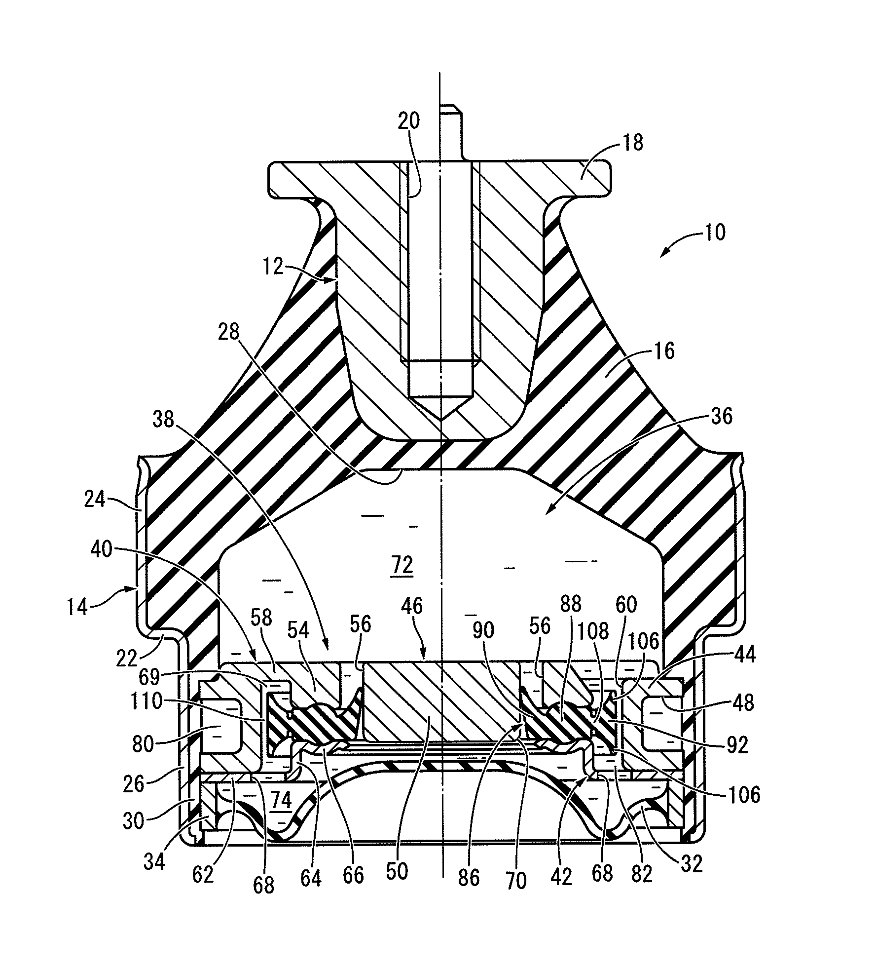 Fluid-filled type vibration damping device