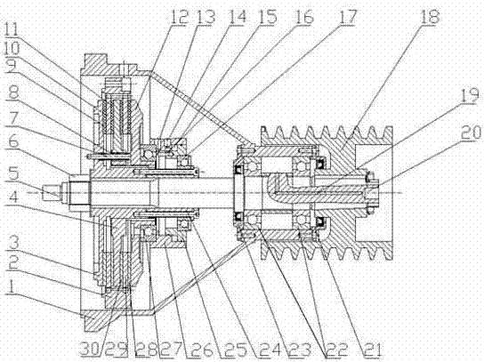 Dry-type frication slice power output device applied to farm machinery and control method for same