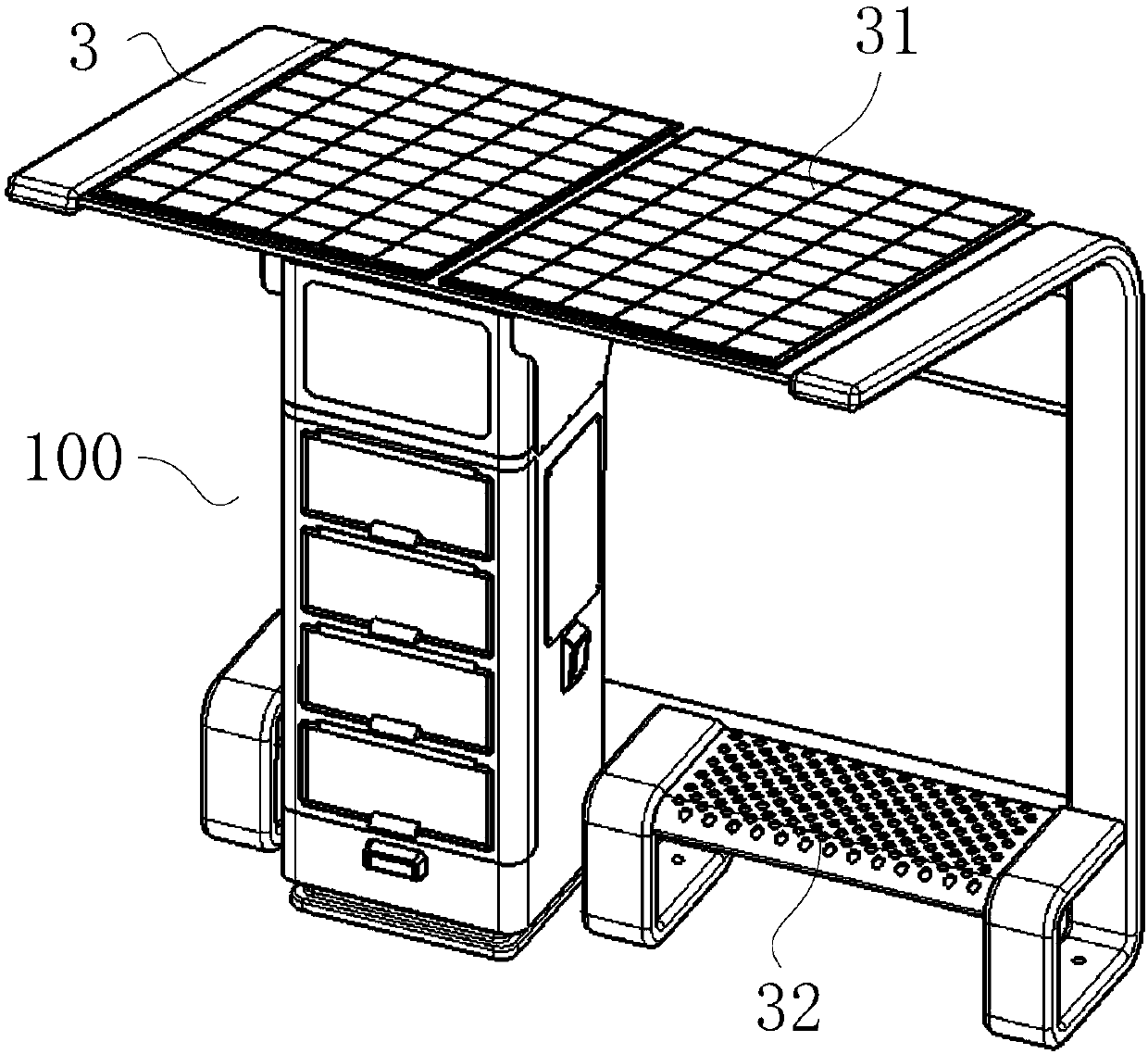 Grid connection type sharing charging renting device