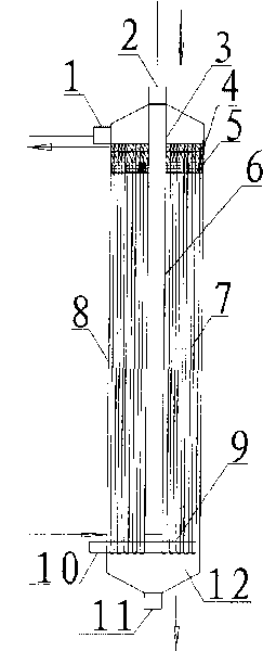 External pressure-type hollow fiber membrane module with antipollution structure and cleaning system