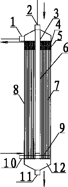 External pressure-type hollow fiber membrane module with antipollution structure and cleaning system