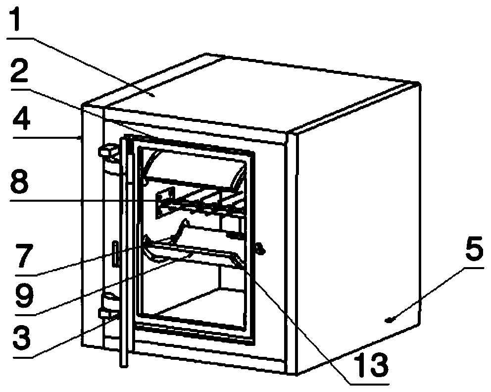 Vacuum box for carrying out thermal modal test