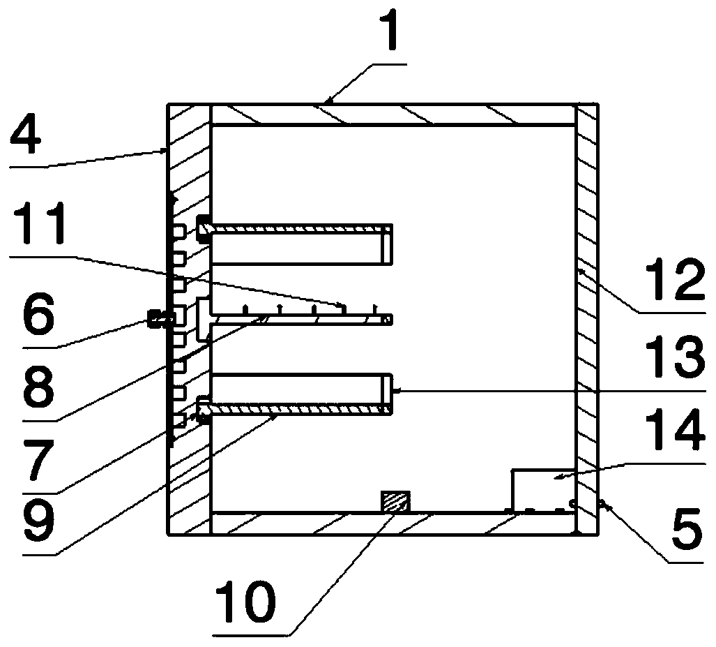 Vacuum box for carrying out thermal modal test