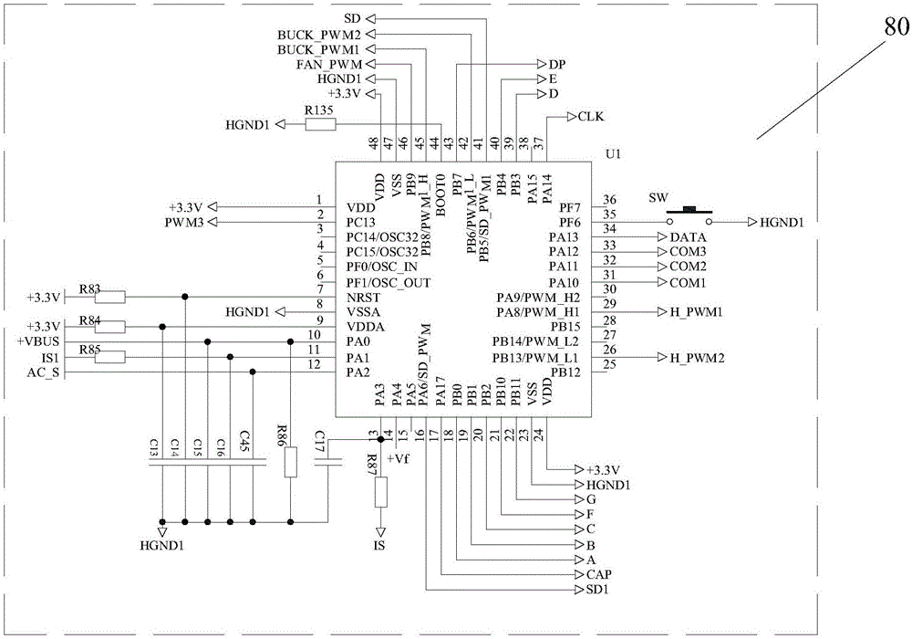 PFC dual-full-bridge-based intelligent sine wave voltage conversion circuit