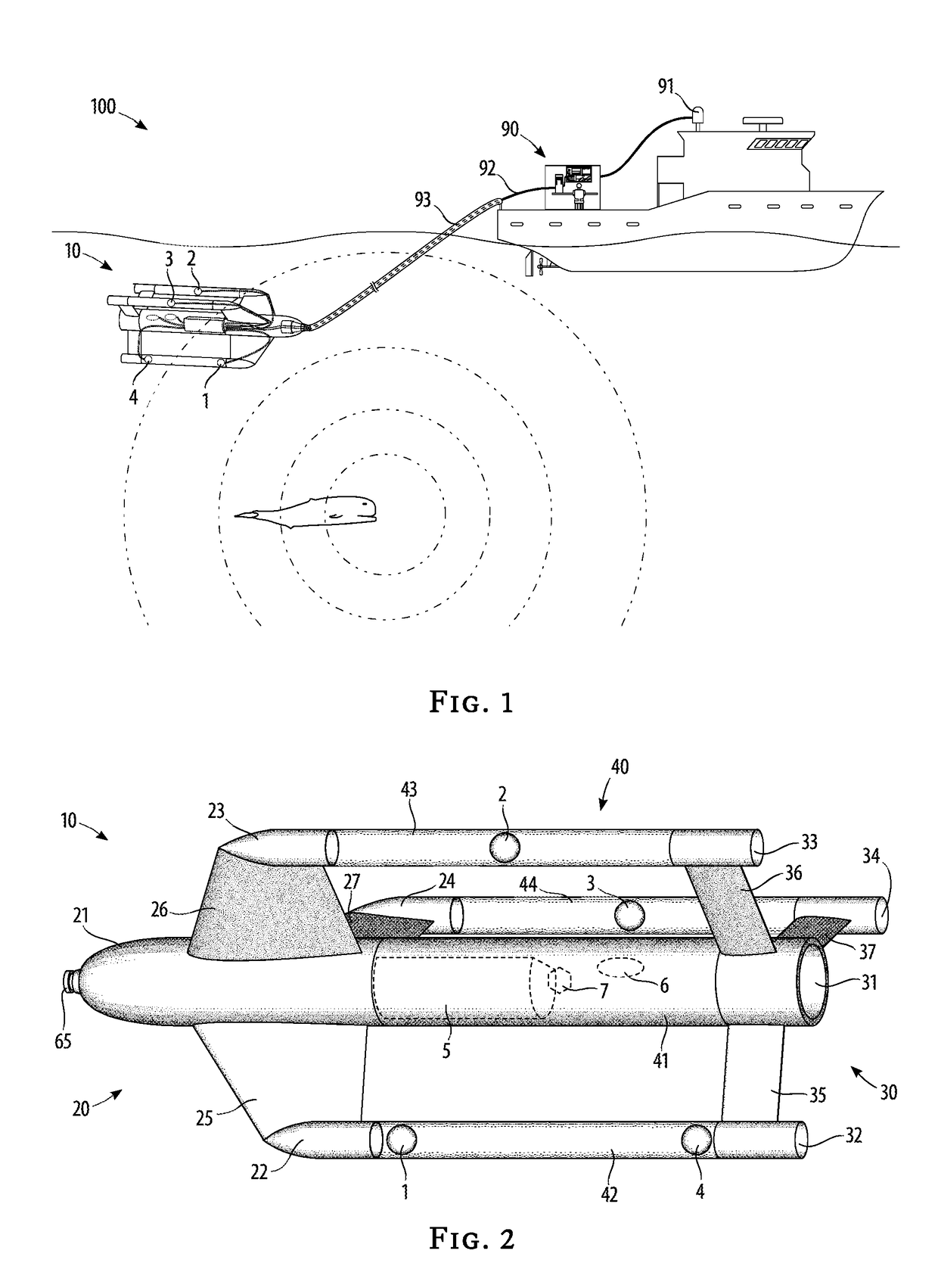 Ship-towed hydrophone volumetric array system method