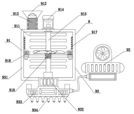 Anti-corrosion spraying device for processed surfaces of logs