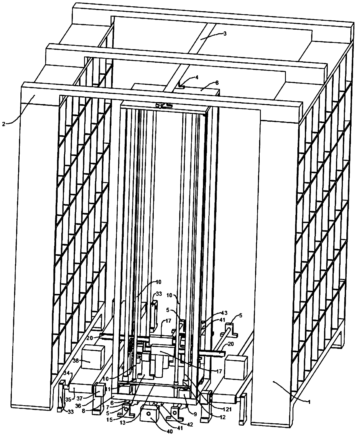 Intelligent-linked stereoscopic warehouse device based on internet of things technology