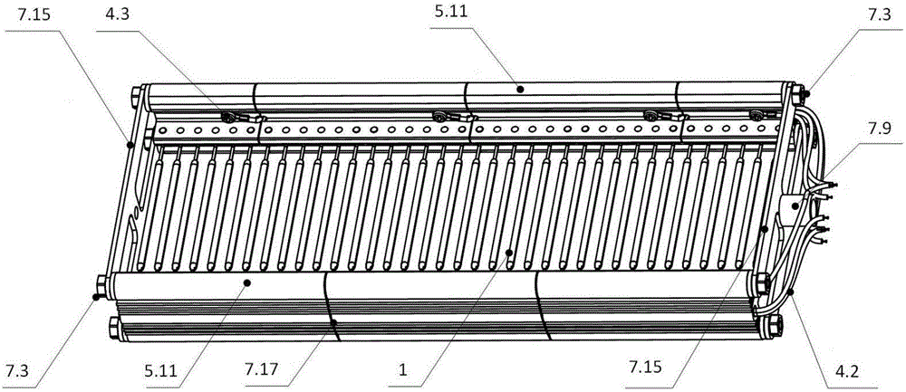 LED filament lamp bulb with arc-shaped thermal radiation supports and application of LED filament lamp bulb