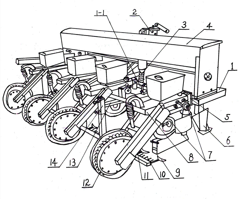 Anti-air seeding multi-functional no-tillage fertilization seeder for soil preparation, weeding and stubble removal