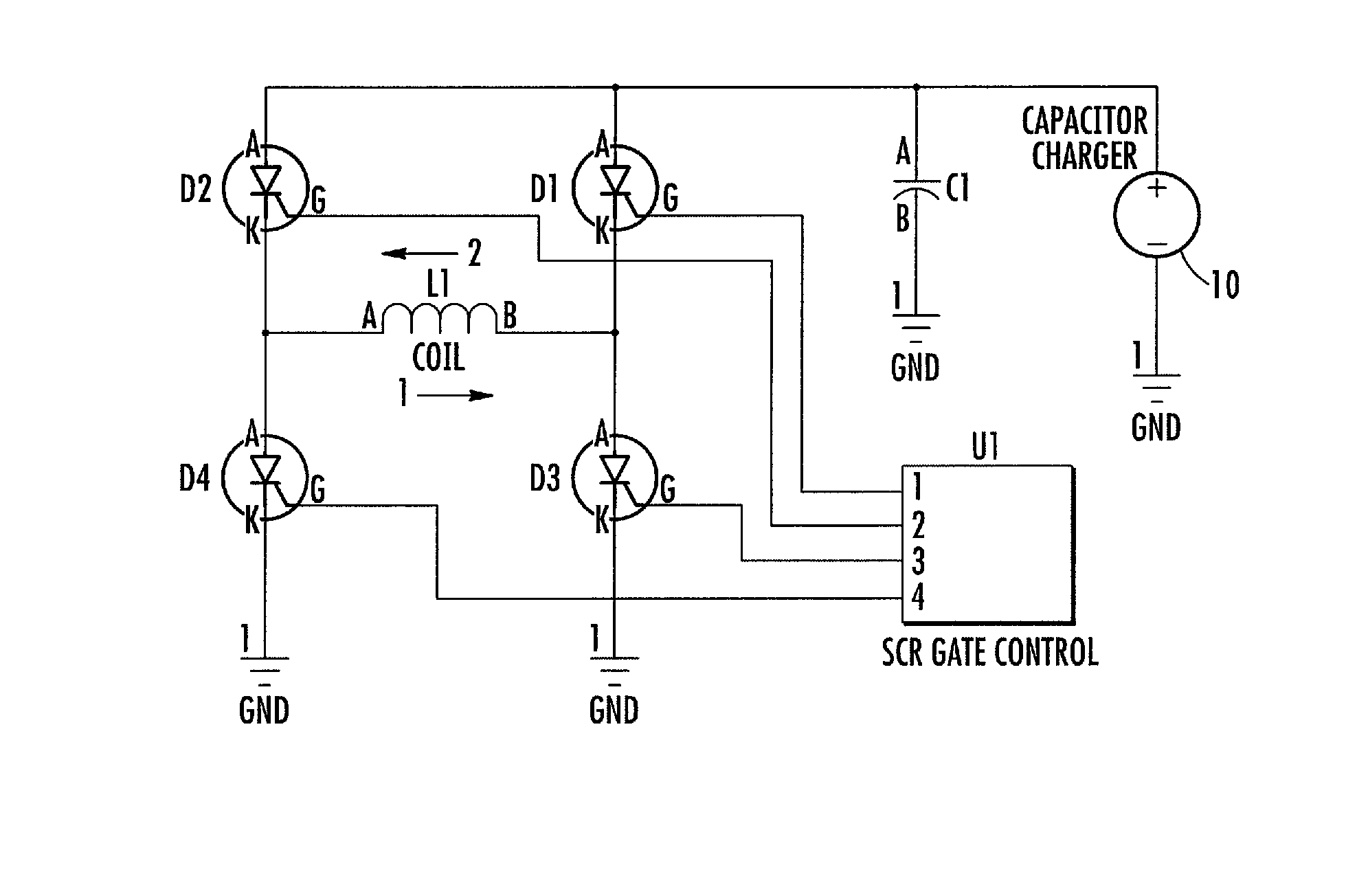 Capacitor based bi-directional degaussing device with chamber