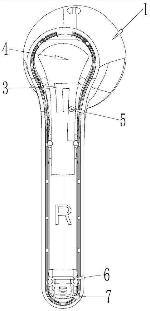 Broadband small-sized double-sided excitation earphone antenna design structure