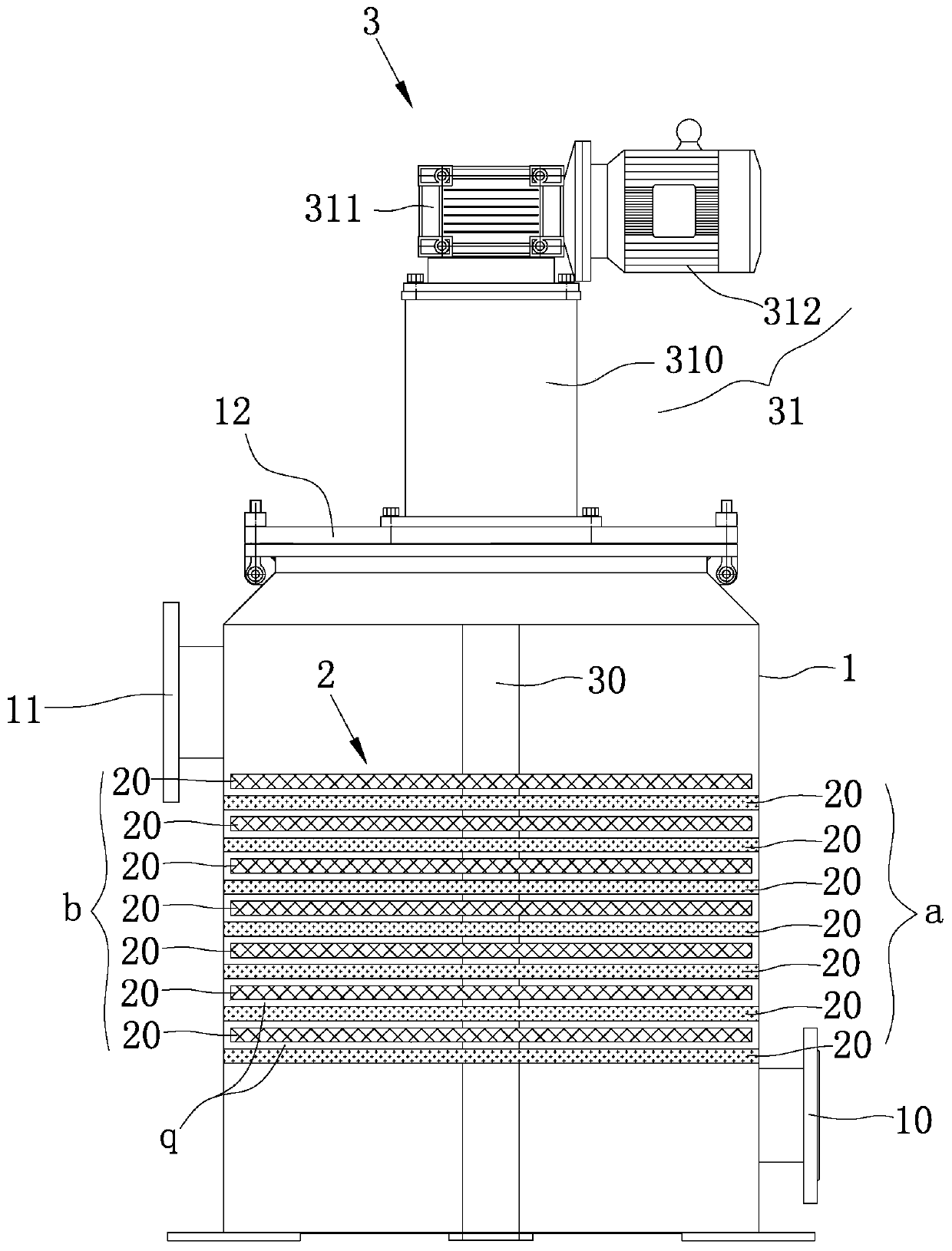 Grinding filter suitable for uniform proportioning of modified asphalt