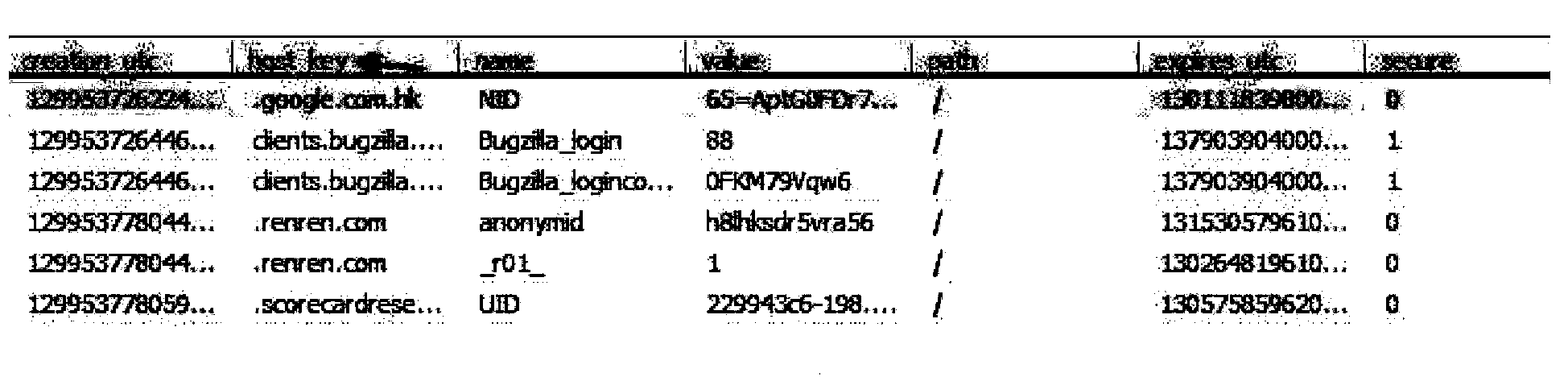 Method and device for clearing historical records