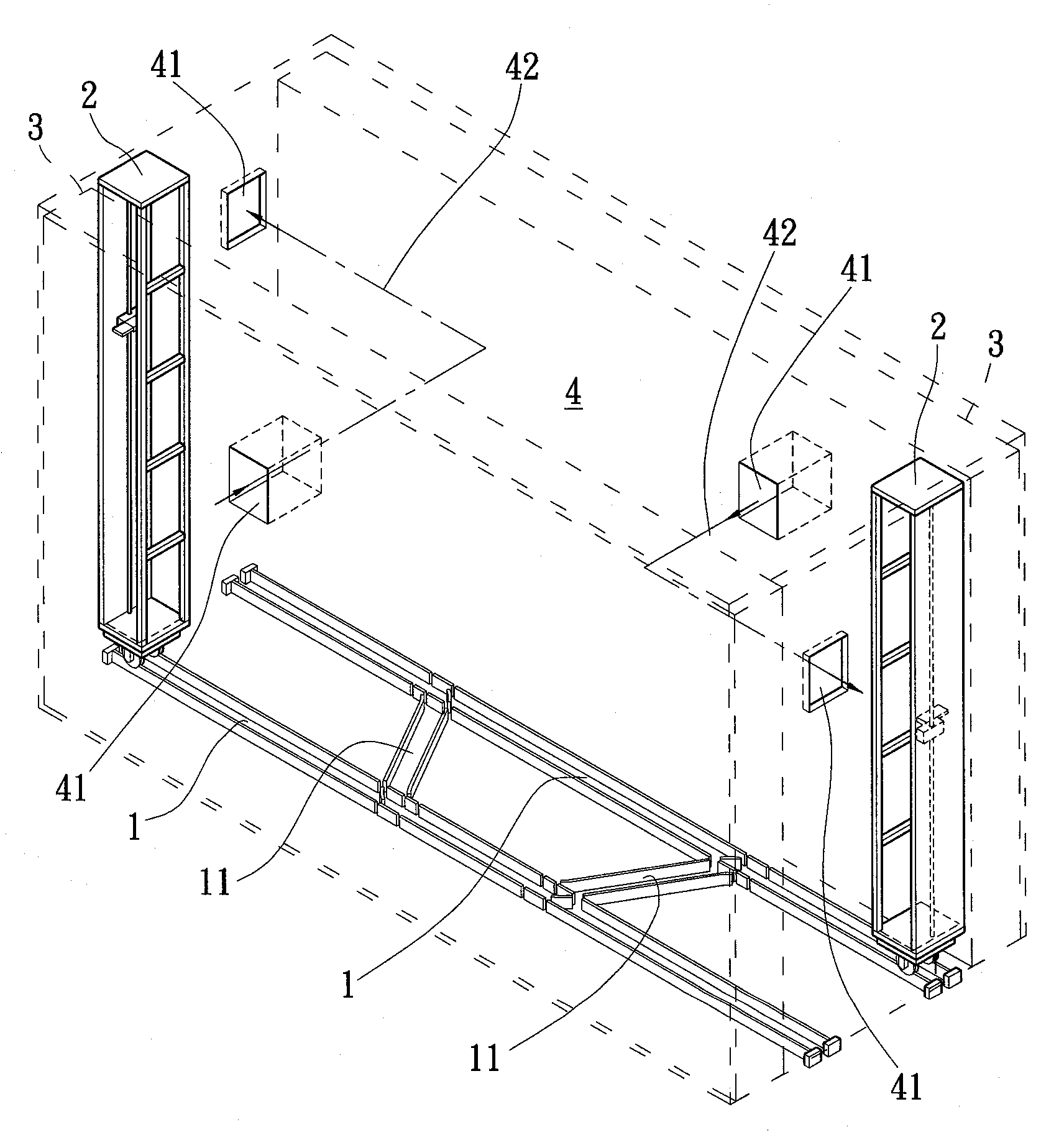 Multi-track handling and storage apparatus and method thereof