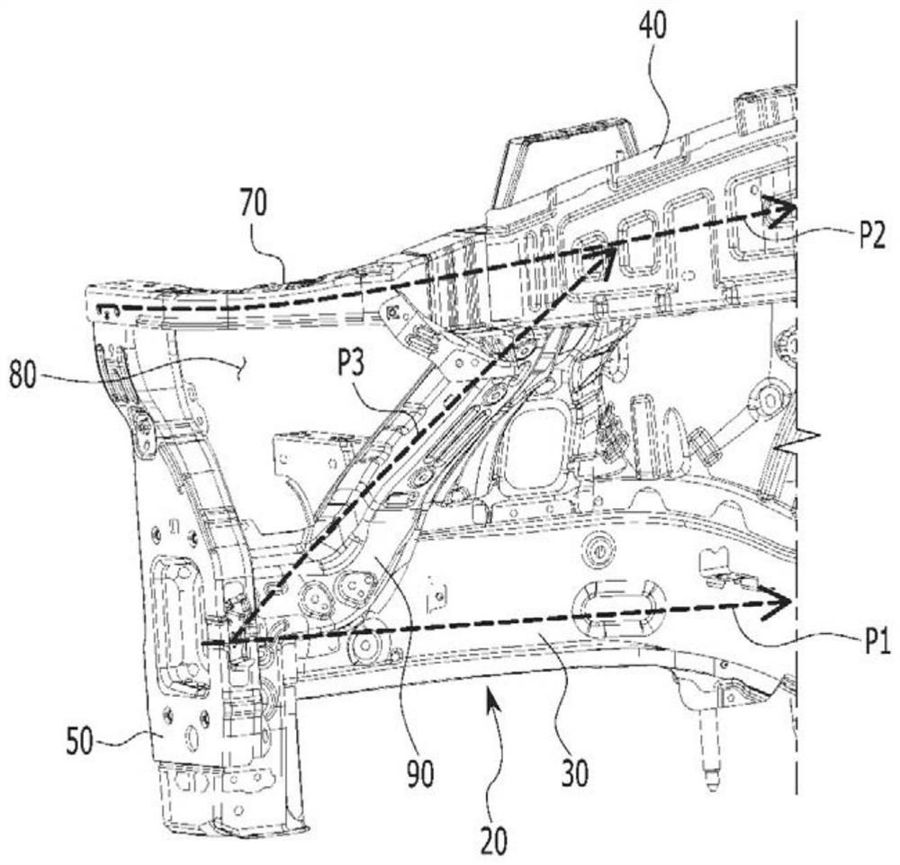 Fender fender structure, vehicle body with fender fender structure and manufacturing method of fender fender structure