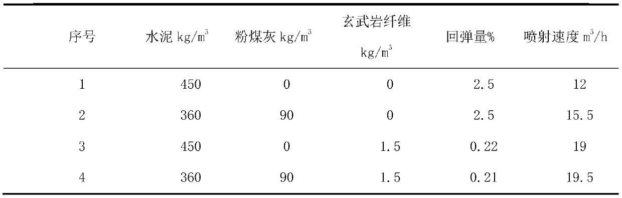 Tunnel sprayed concrete and preparation method thereof