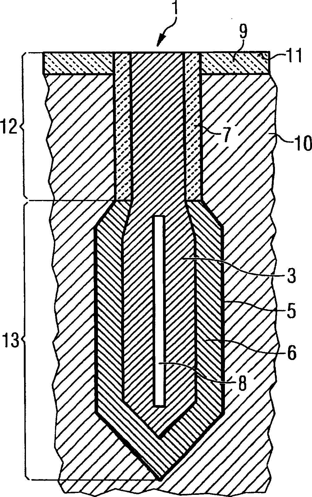 Groove capacitor and its manufacture