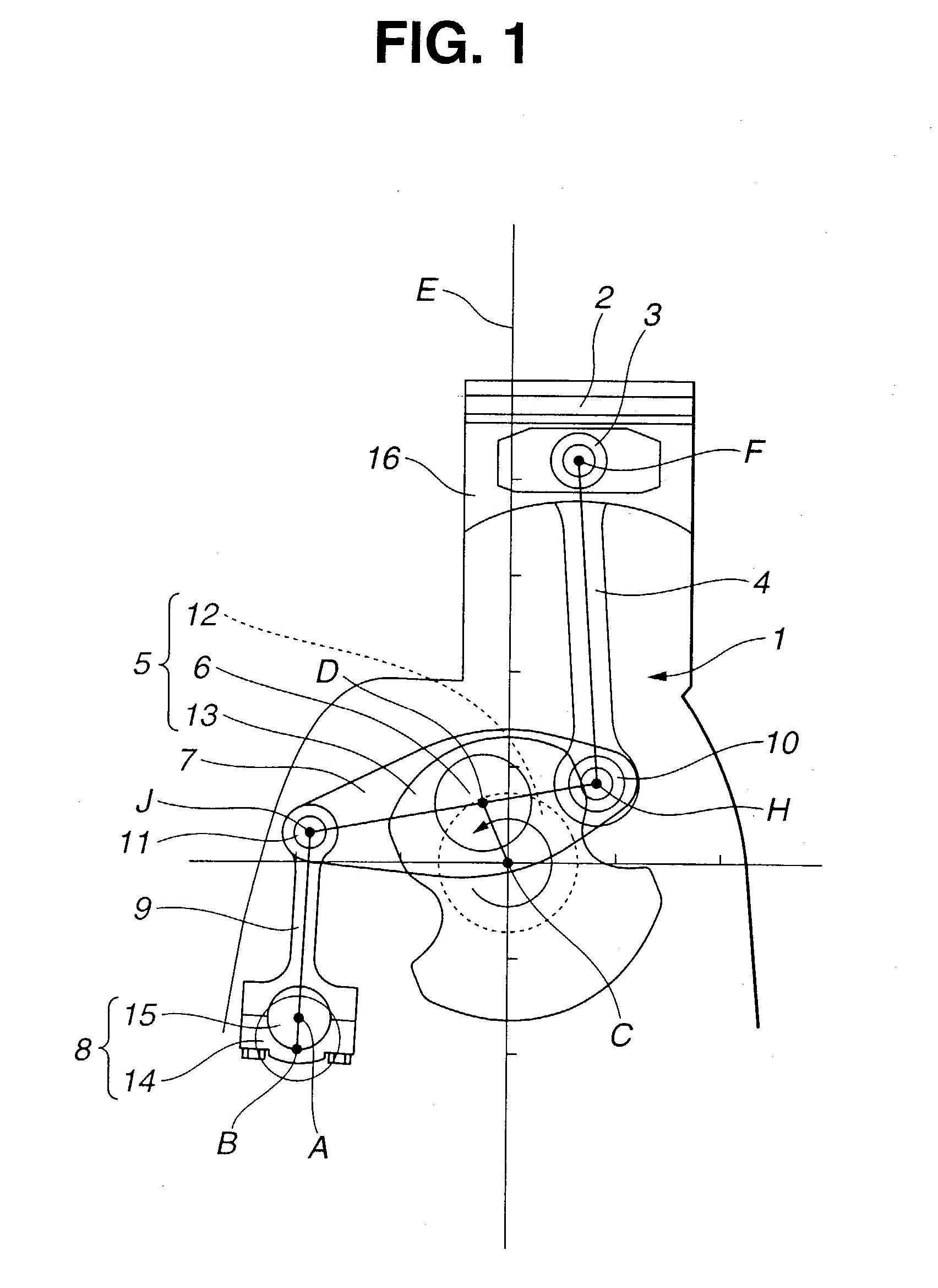 Link mechanism of reciprocating internal combustion engine