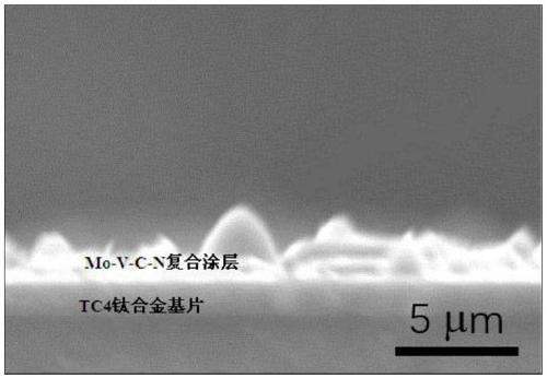 Preparation method of Mo-V-C-N composite coating