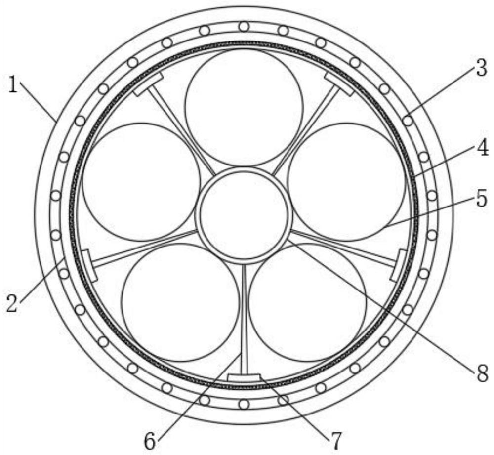 Magnetic type self-repairing cable protection pipe