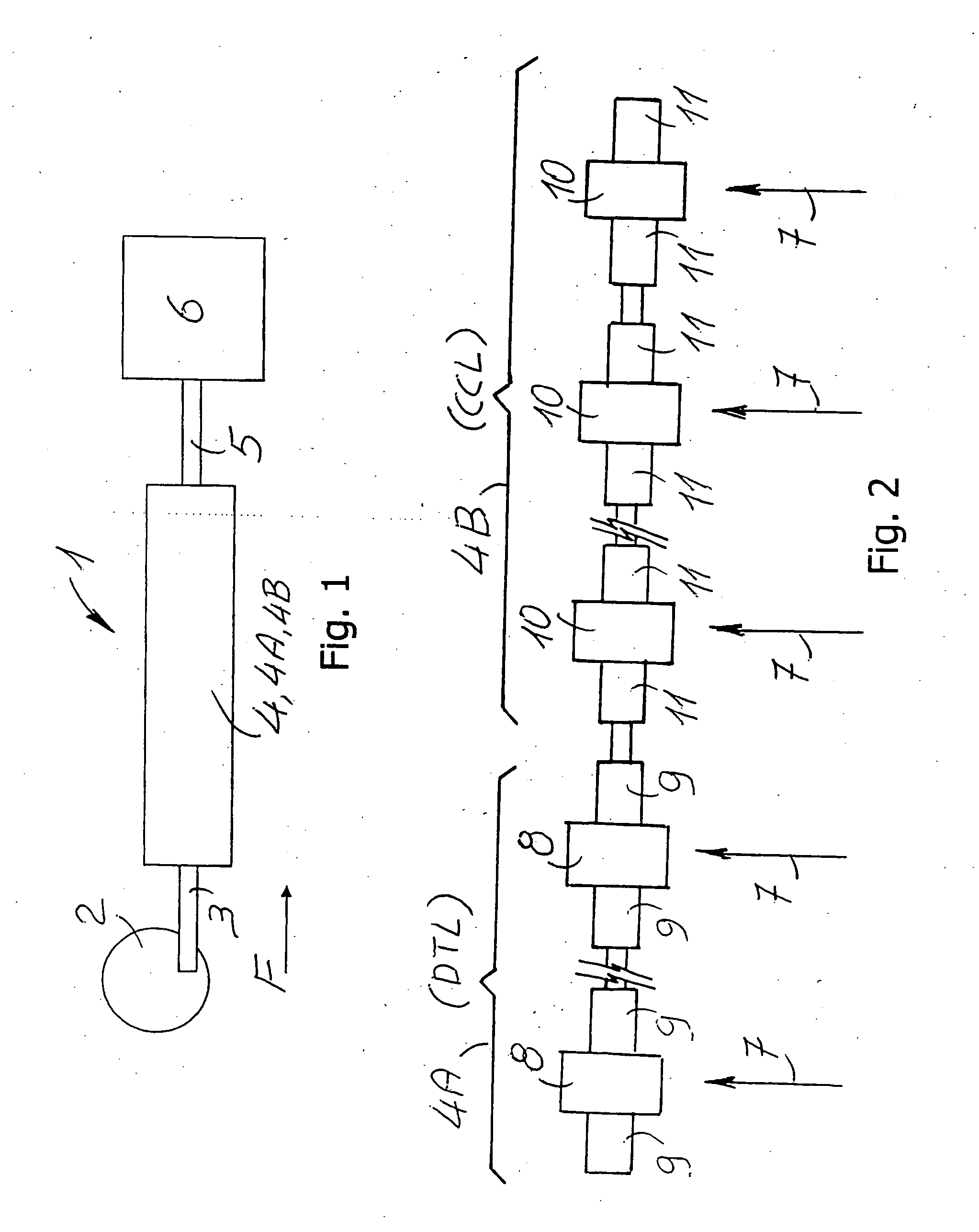 Ion acceleration system for hadrontherapy