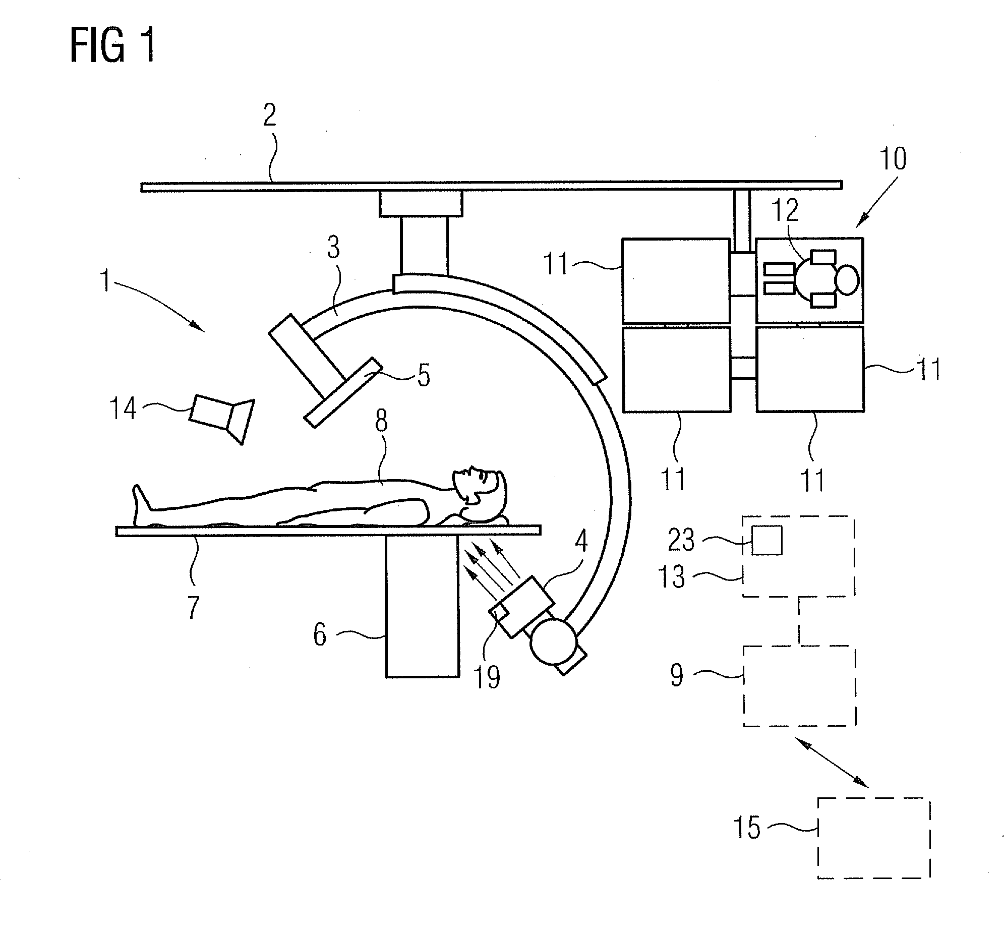 Method for monitoring the X-ray dosage administered to a patient by a radiation source when using an X-ray device, and X-ray device