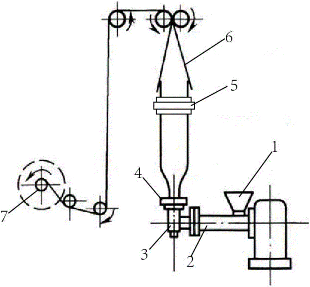 Plastic film absorbing, winding and cooling device and application thereof