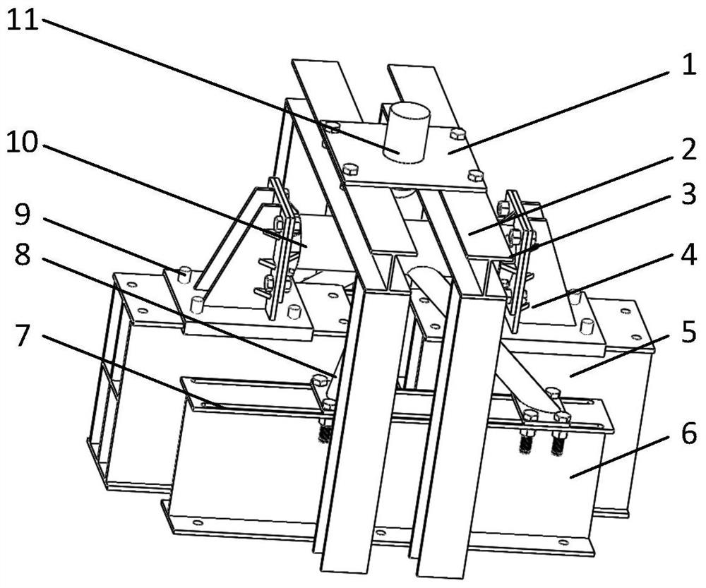 Clamping limiting and displacementexperiment device for impact test