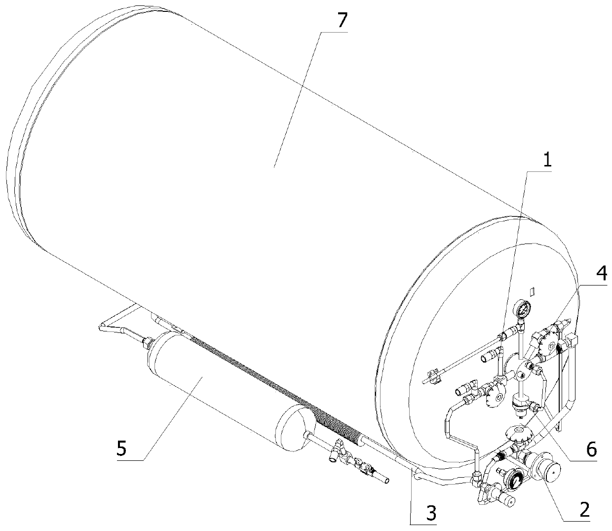 Gas inlet and exhaust safety system of liquefied gas bottle and using method