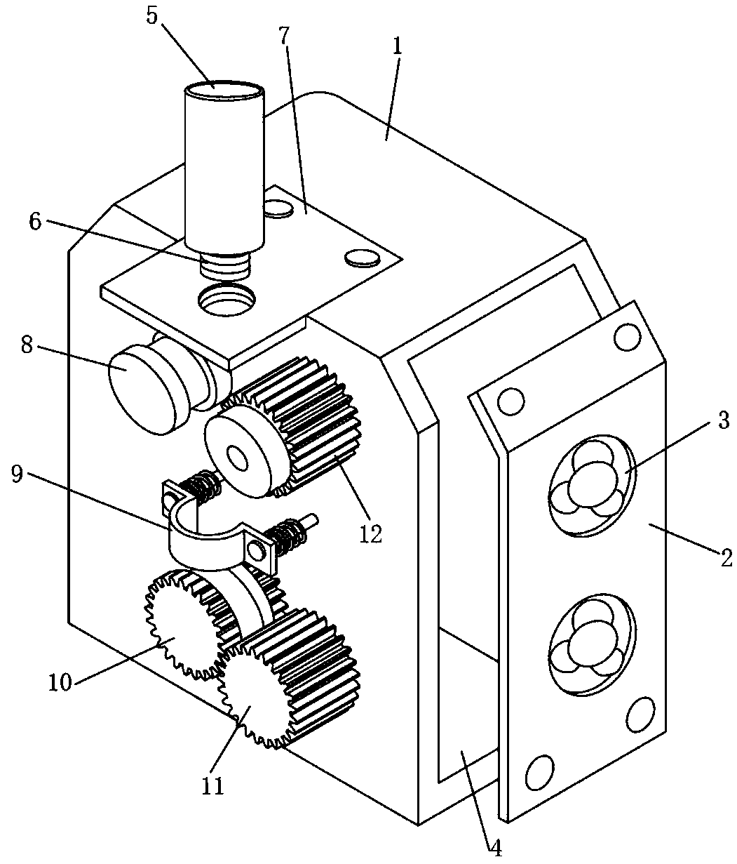 Three-dimensional material adding printer with automatic material guiding function