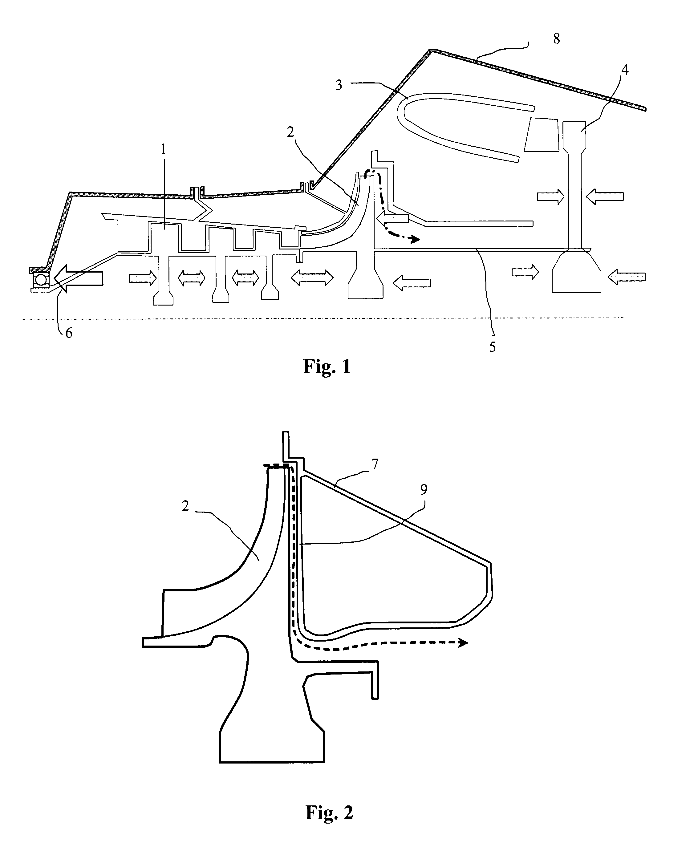 Control of axial thrust by guidance of the air drawn off from a centrifugal compressor