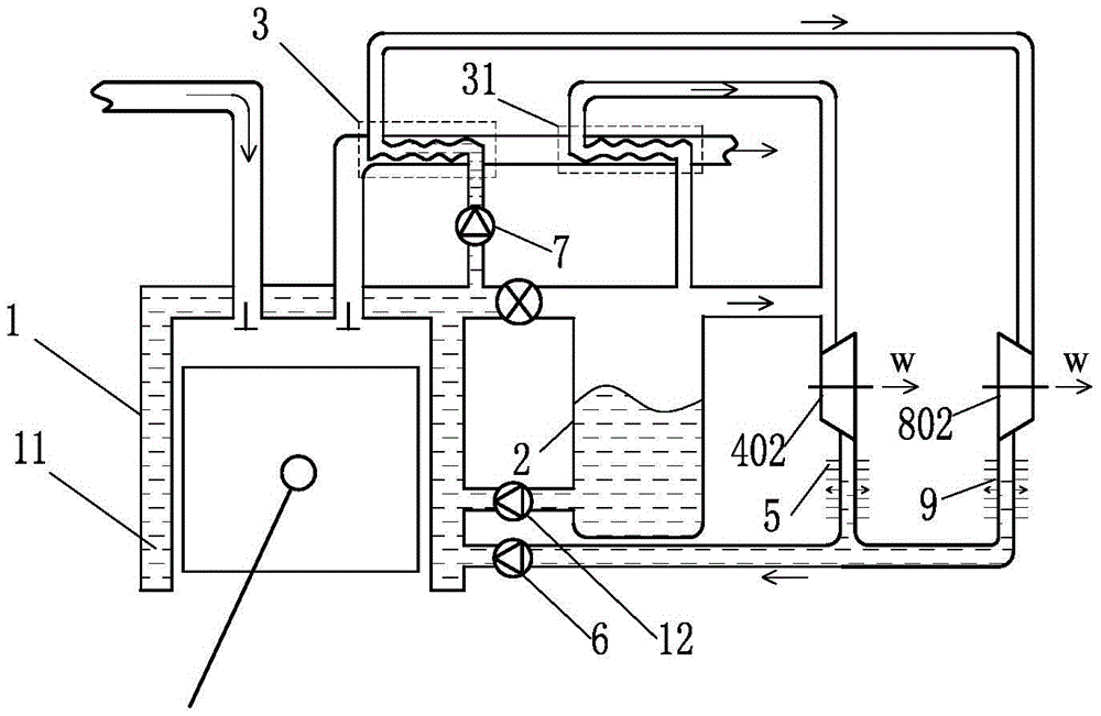 Heat flow balance internal combustion engine waste heat utilization system