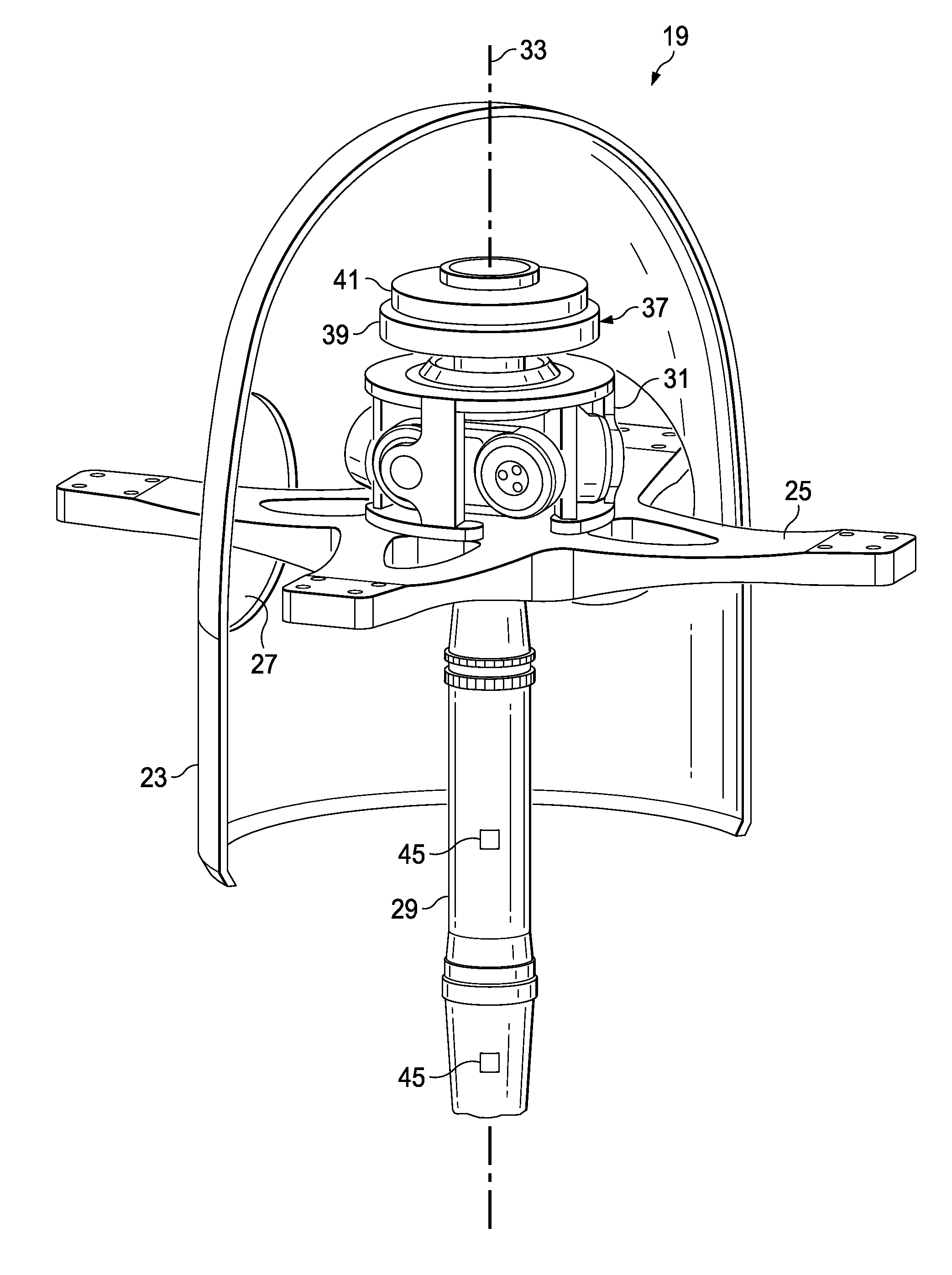 Active vibration control system with non-concentric revolving masses