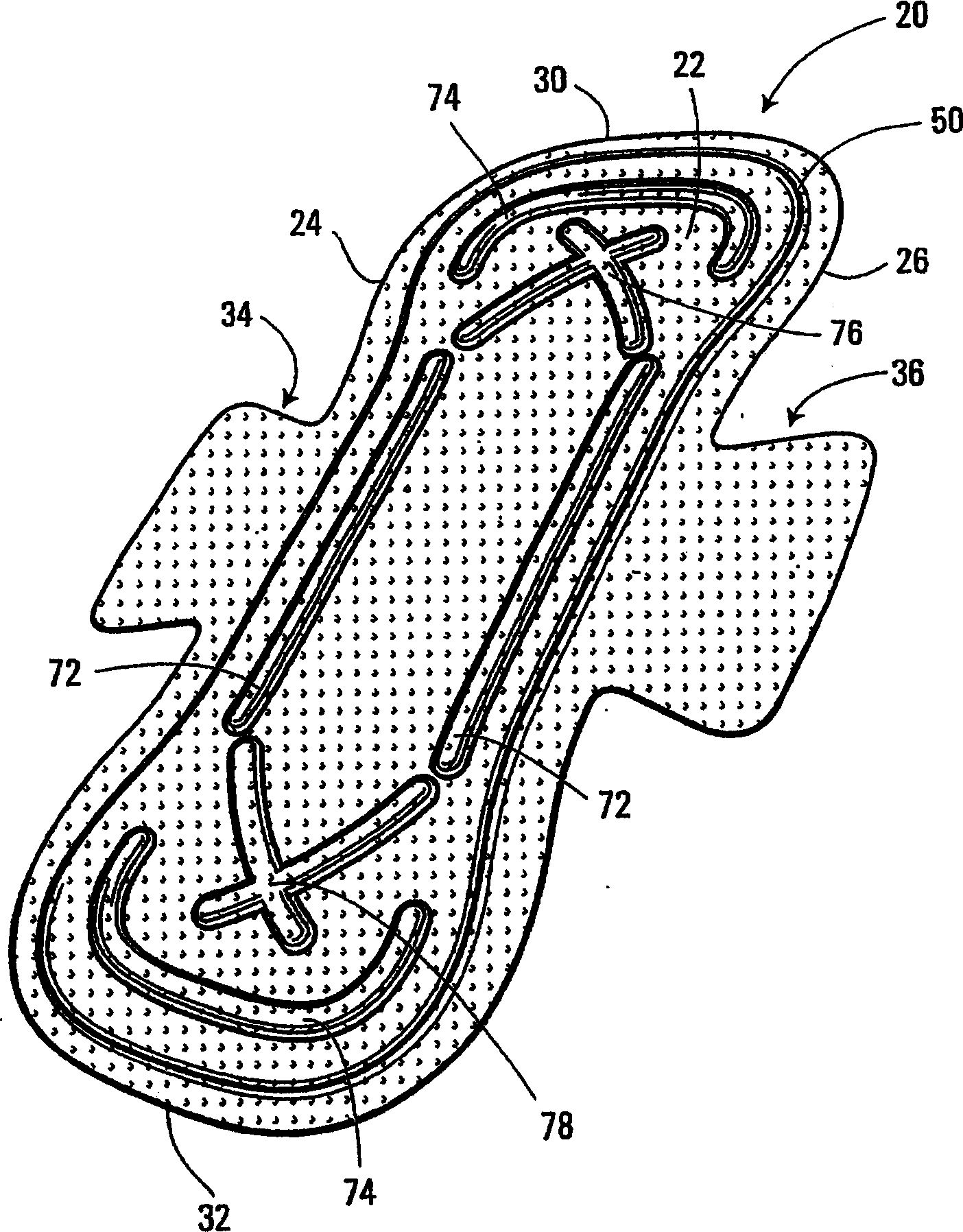 Thin sanitary napkin having protrusions