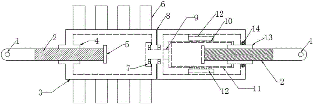 Series acceleration inert energy dissipation device