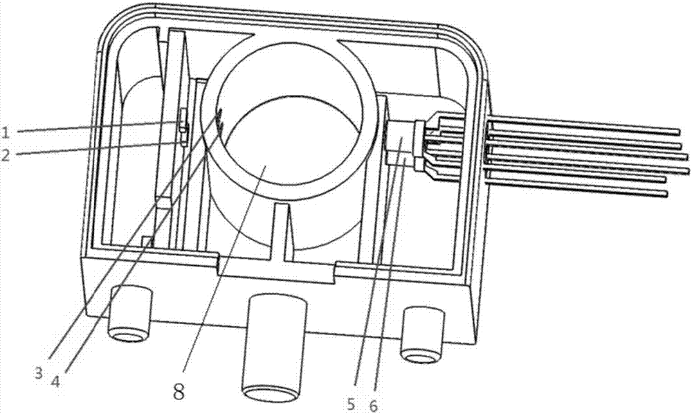 Detection device and detection method based on blood content in double-wave-length detection liquid