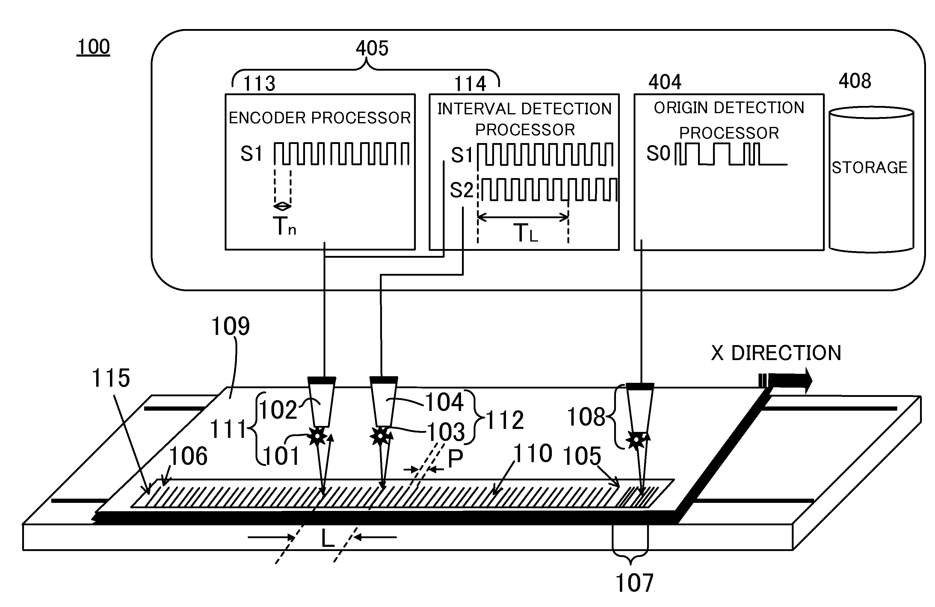 Displacement detection apparatus and method of correcting error of scale used for displacement detection apparatus