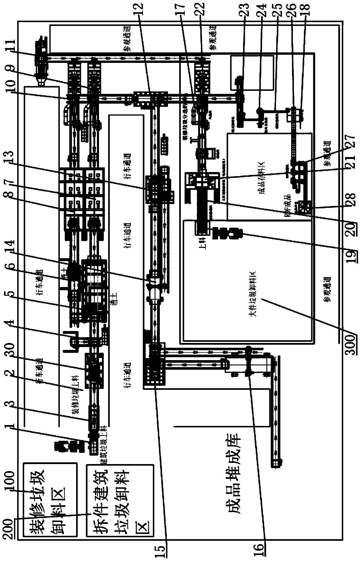 Automatic processing system for building decoration garbage and working method thereof