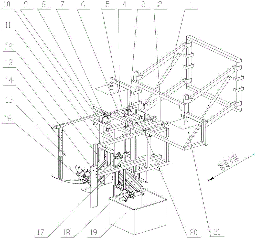 Crop clamping type intelligent topping device