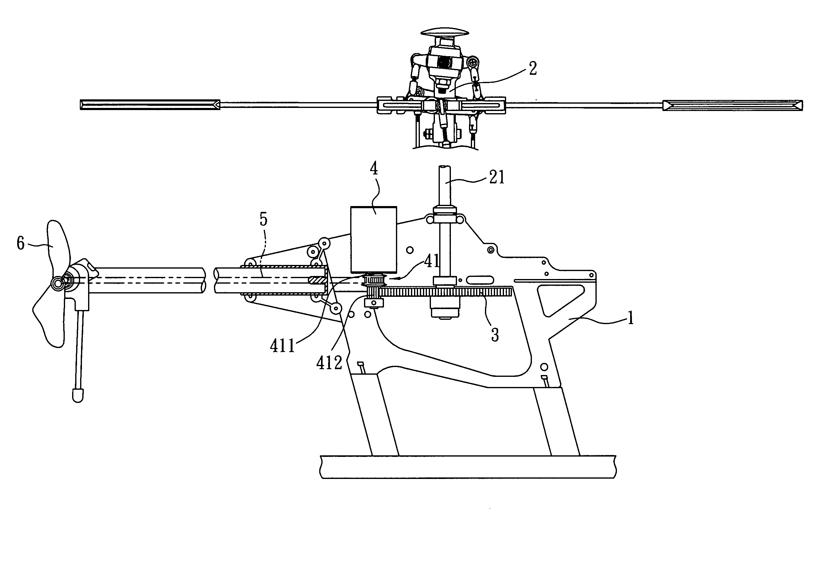 Power transmission system for an aircraft