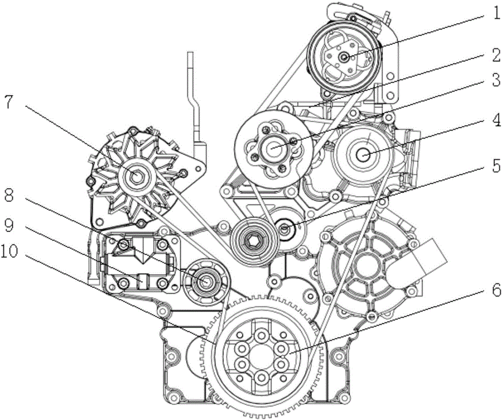 Front end wheel train structure for off-road diesel engine