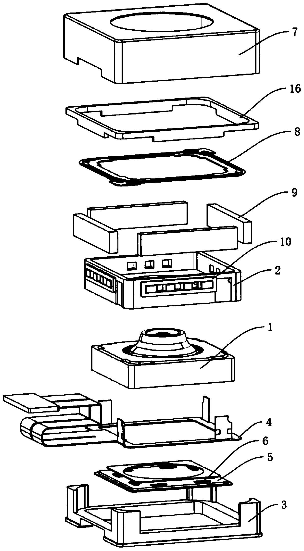 Voice coil motor with five-axis OIS structure, photographic device and electronic equipment