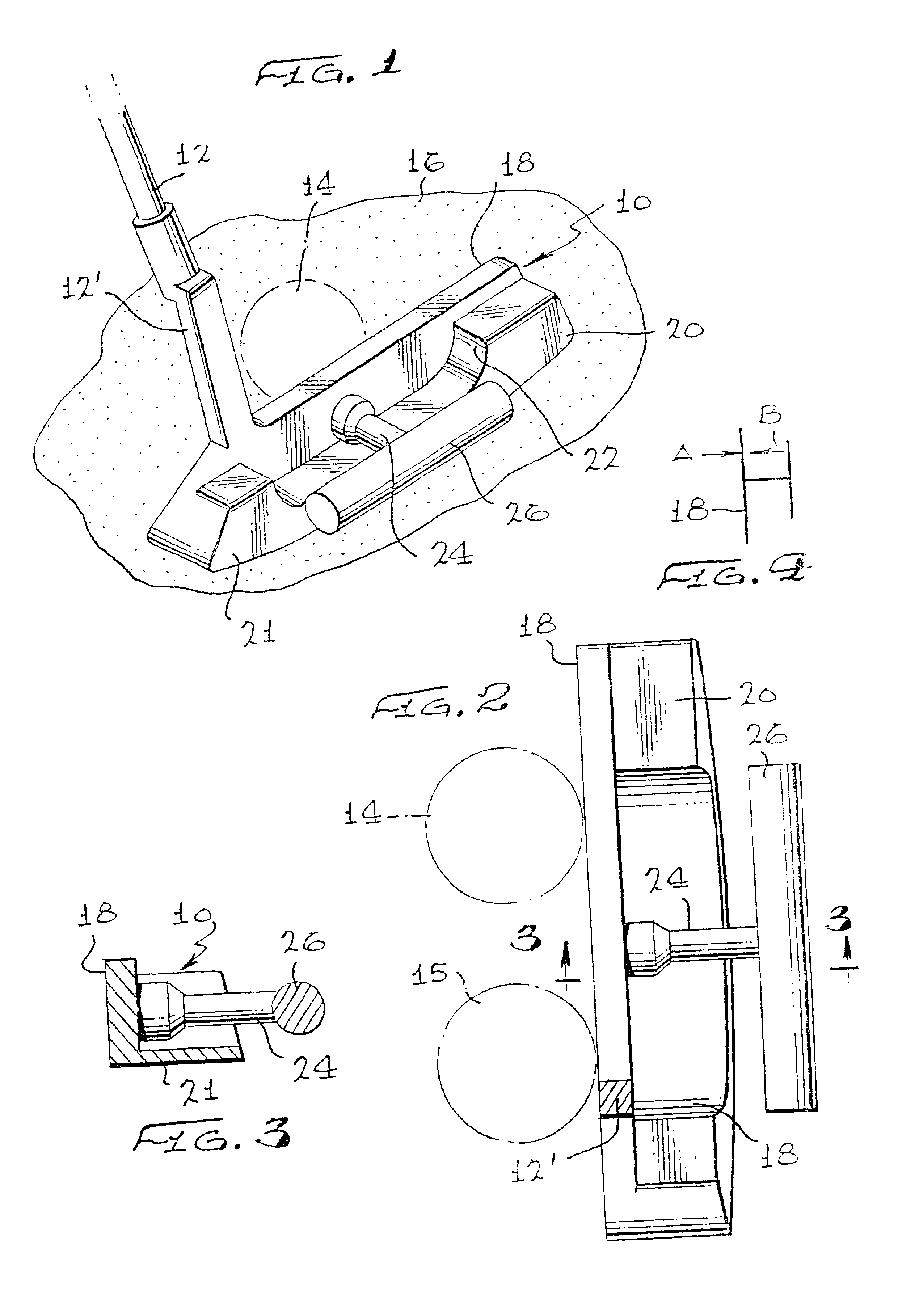 Golf putter having spaced weight member